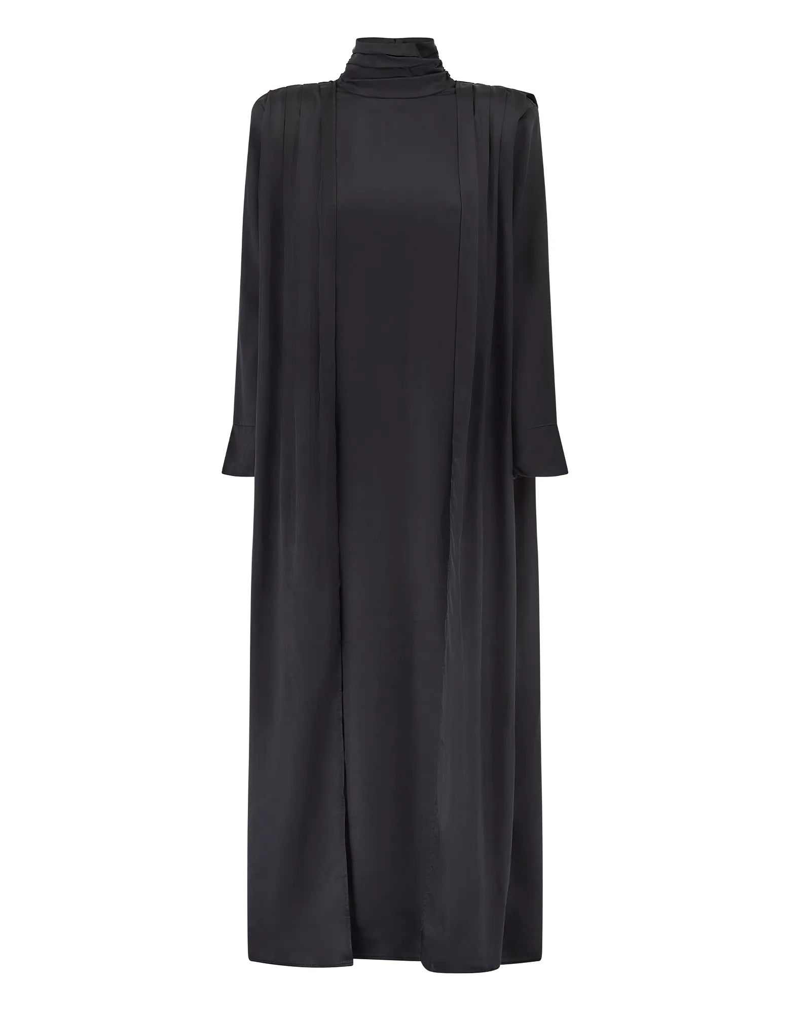 ISOBEL High-Neck Cape Dress 'Black'