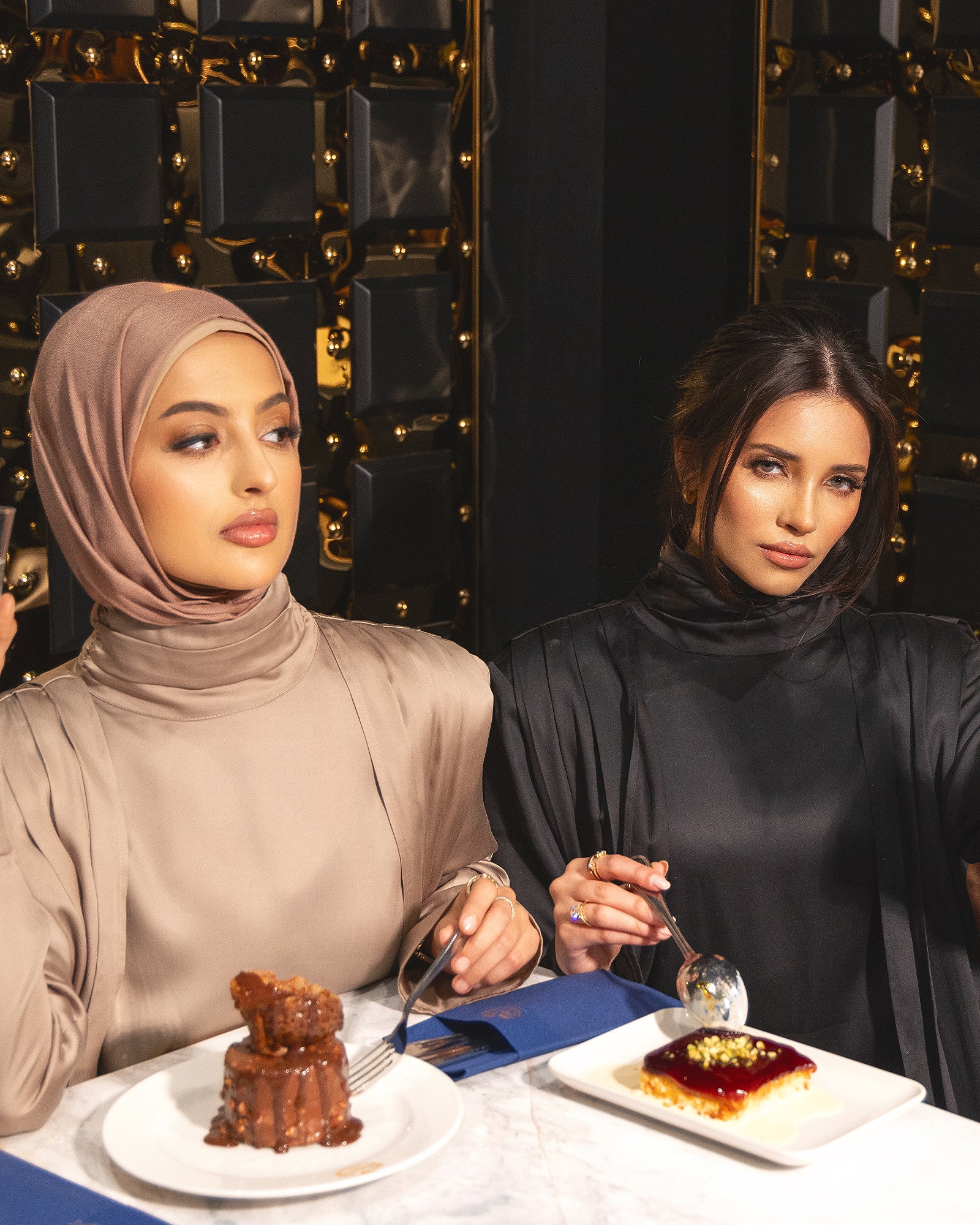 ISOBEL High-Neck Cape Dress 'Sahara'